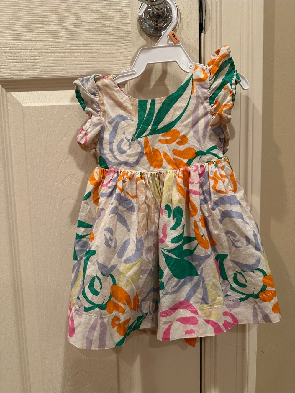 GAP Girls Floral Print Sundress in White, Green, Orange, Pink, Purple